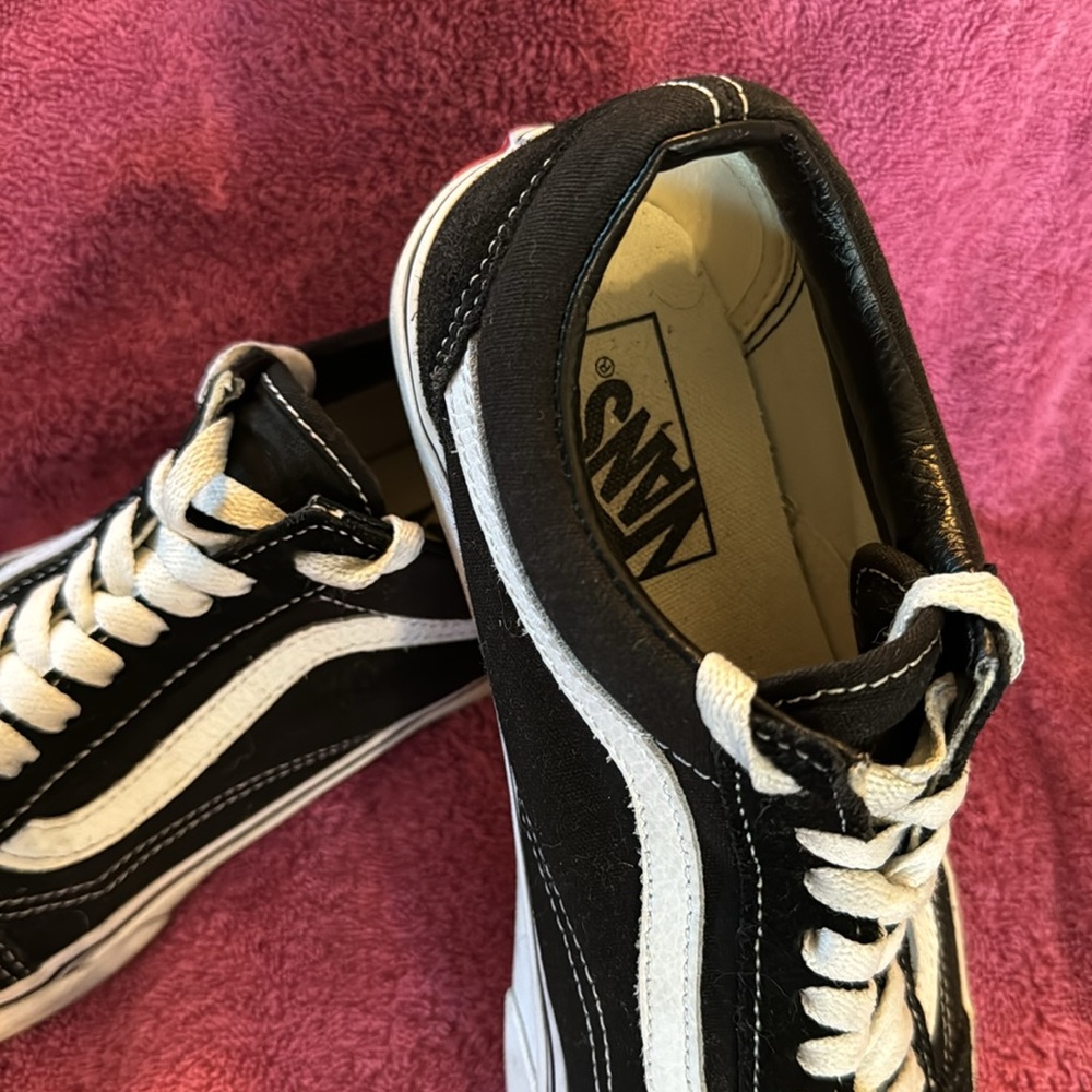 Black Vans With White Stripe Barely Used. - image 3